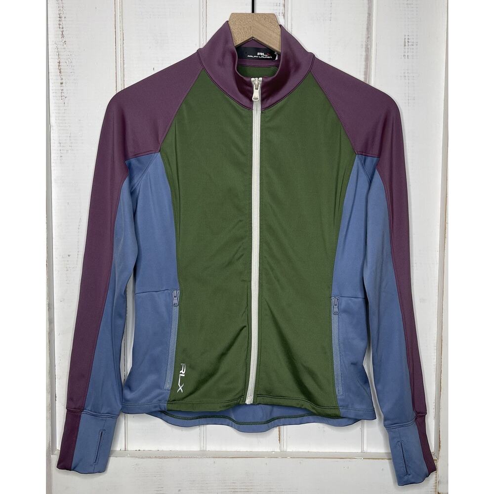 RLX Ralph Lauren Women's Full Zip Colorblock Stretch Golf Athleisure Jacket XS